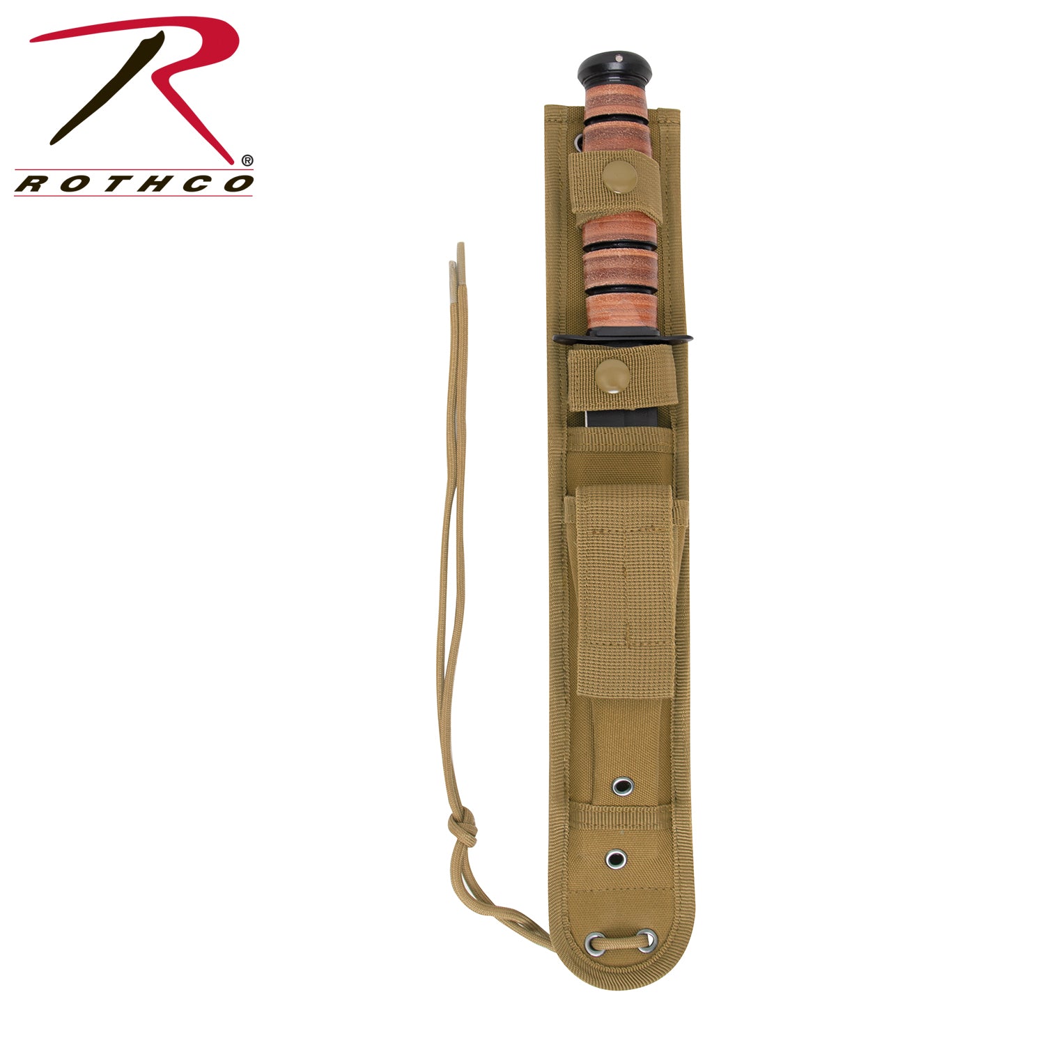 Rothco MOLLE Knife Sheath Coyote Brown Part 40064 – Durable Tactical Blade Holder