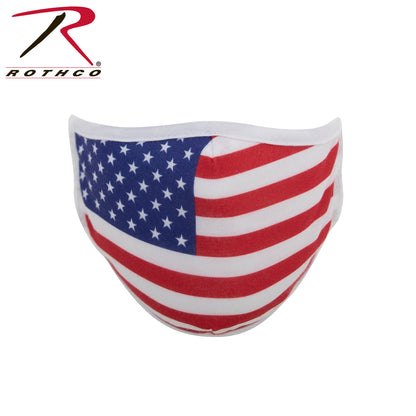 Rothco US Flag Reusable 3-Layer Face Mask Size S/M - Patriotic Polyester Face Covering