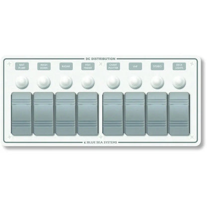 Blue Sea Systems 8271 Water Resistant 8-Position Circuit Breaker Panel for Marine Use