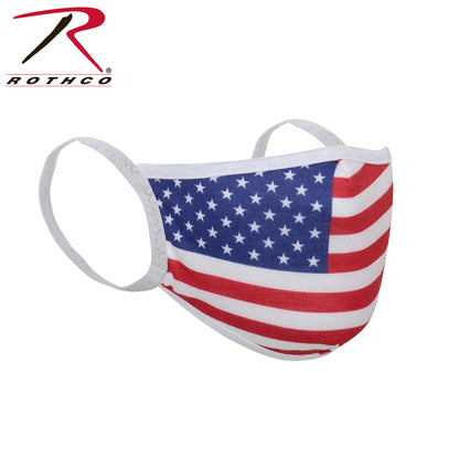 Rothco US Flag Reusable 3-Layer Face Mask Size S/M - Patriotic Polyester Face Covering