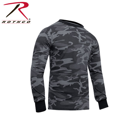 Rothco Long Sleeve Black Camo T-Shirt Size Large - Durable Military-Style Camouflage Shirt
