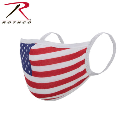 Rothco US Flag Reusable 3-Layer Face Mask Size S/M - Patriotic Polyester Face Covering