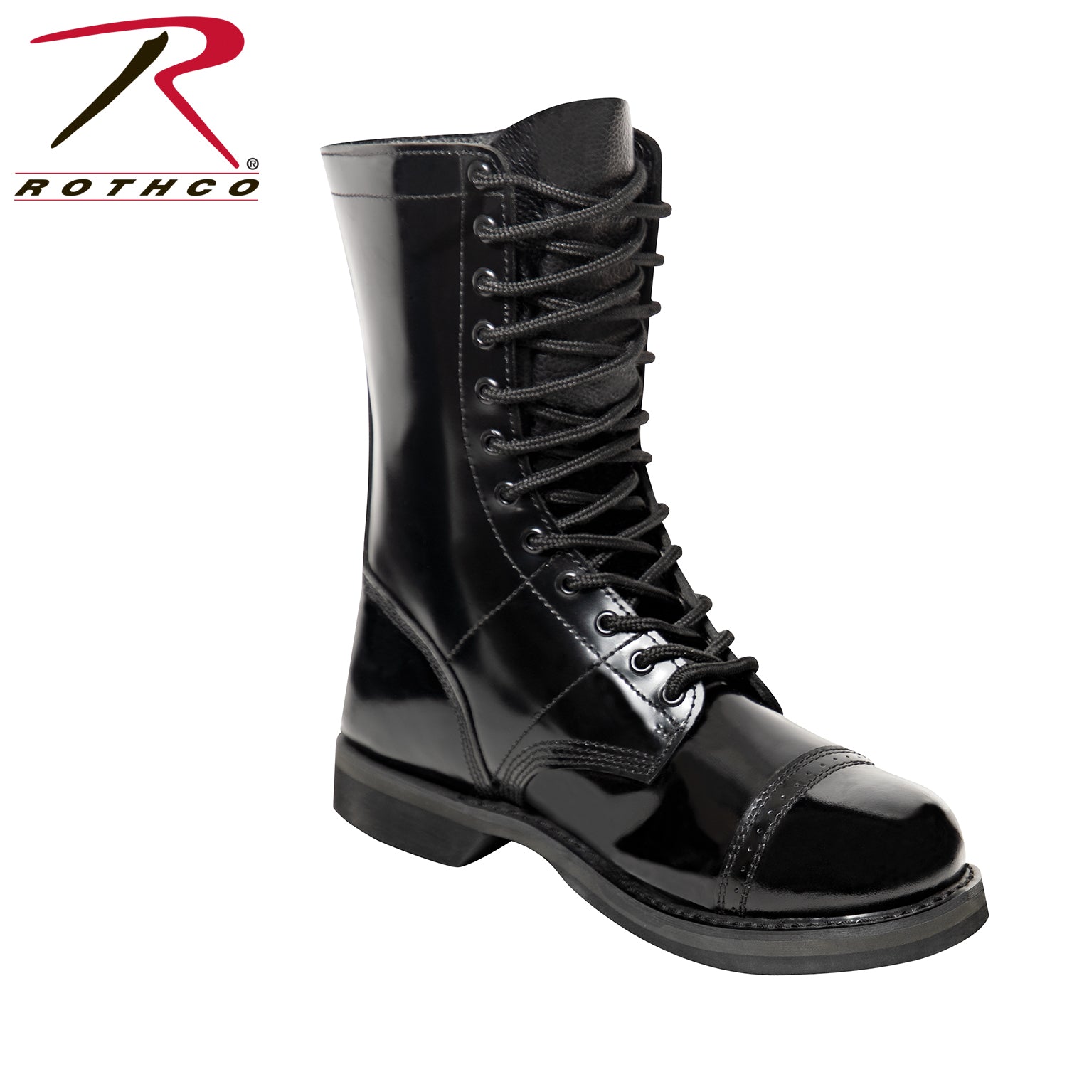 Rothco 10 Inch Leather Jump Boots for Men - Impact-Absorbing Military Footwear