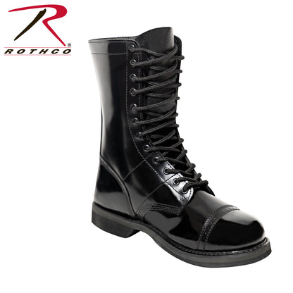 Rothco 10 Inch Leather Jump Boots for Men - Impact-Absorbing Military Footwear