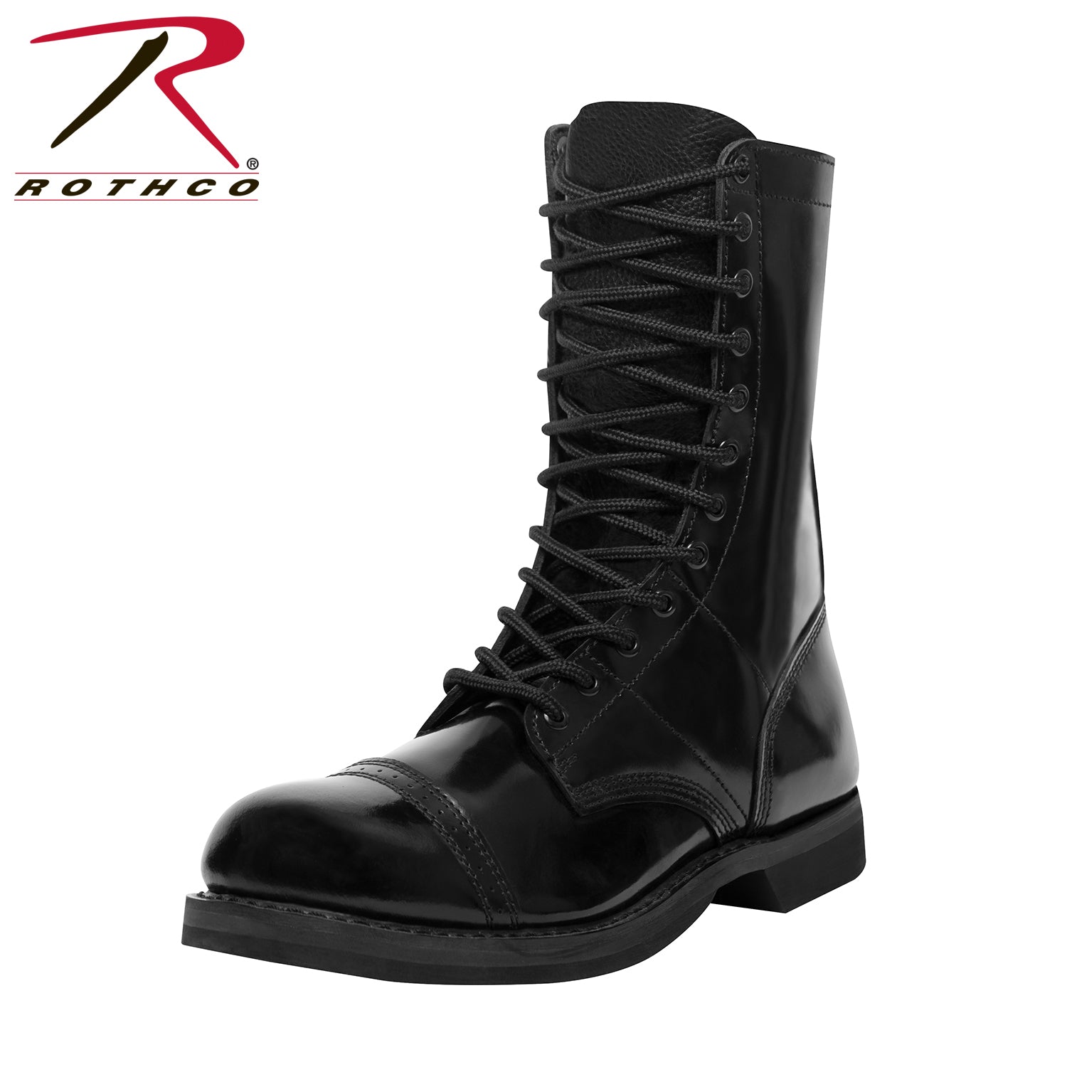 Rothco 10 Inch Leather Jump Boots for Men - Impact-Absorbing Military Footwear