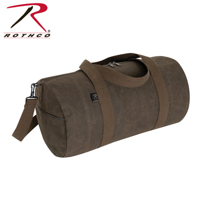 Rothco Waxed Canvas Shoulder Duffle Bag – 19 Inch Brown