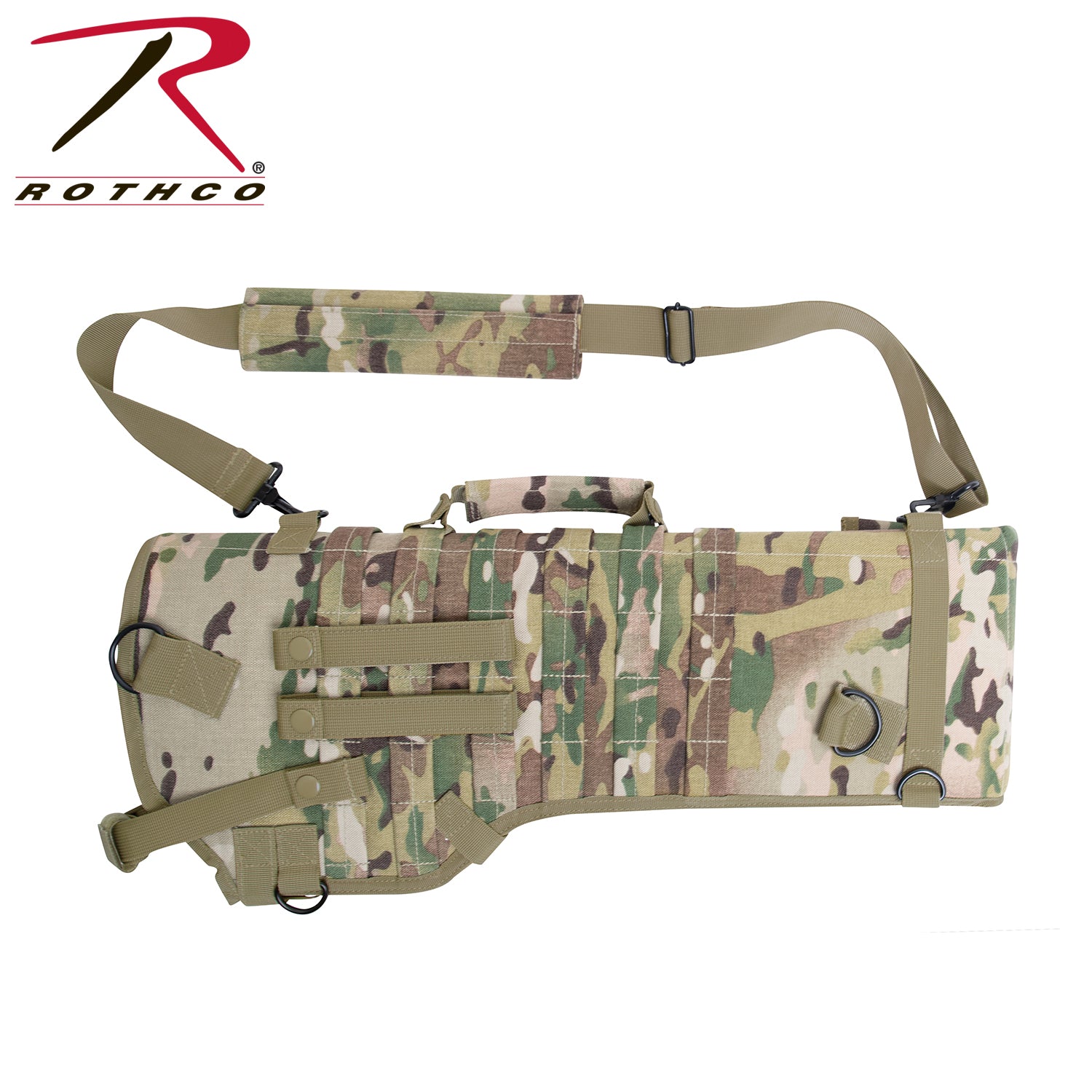 Rothco Tactical MOLLE Rifle Scabbard in MultiCam with Adjustable Fit and MOLLE Webbing