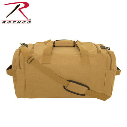 Rothco Canvas Long Weekend Bag Coyote Brown – Durable Travel Duffel with Multiple Pockets