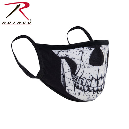 Rothco Half Skull Reusable 3-Layer Polyester Face Mask Size Small/Medium