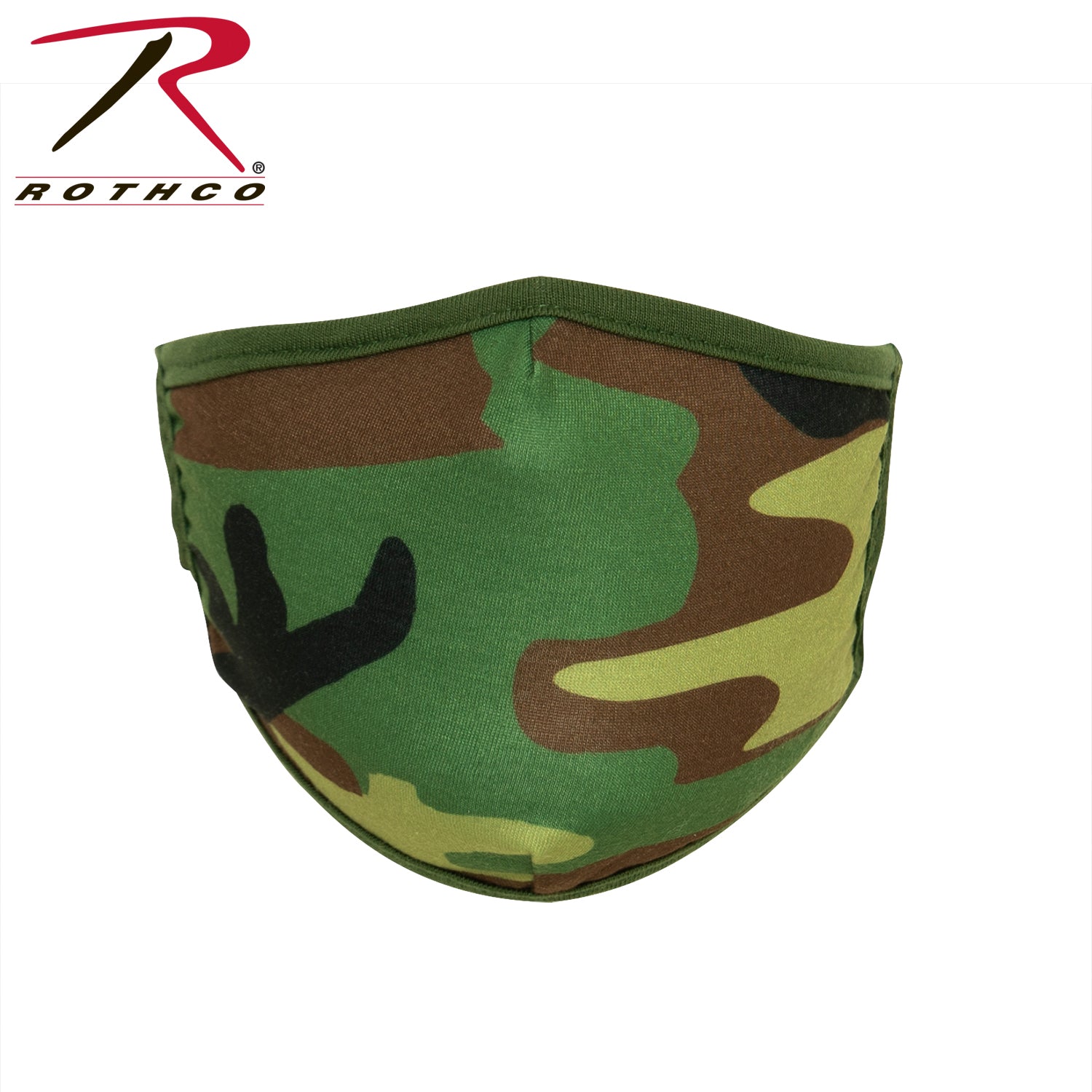 Rothco Camo 3-Layer Polyester Face Mask Woodland Camo Size Small/Medium