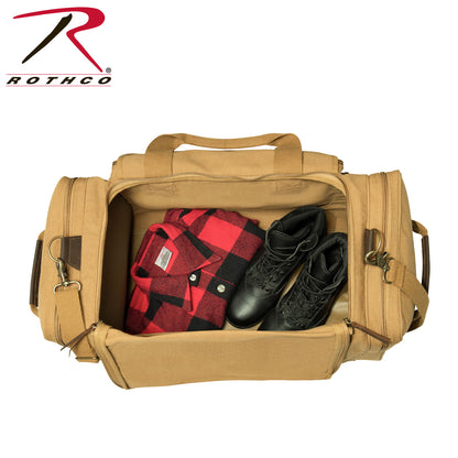 Rothco Canvas Long Weekend Bag Coyote Brown – Durable Travel Duffel with Multiple Pockets