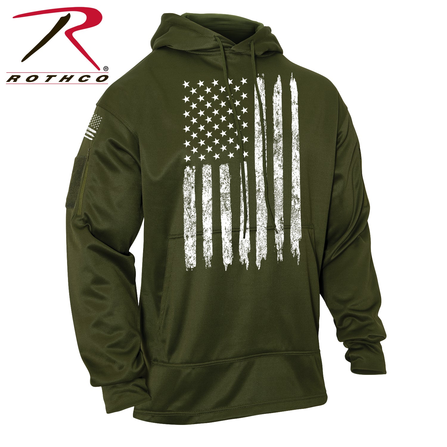 Rothco Concealed Carry U.S. Flag Hoodie Olive Drab Size XL