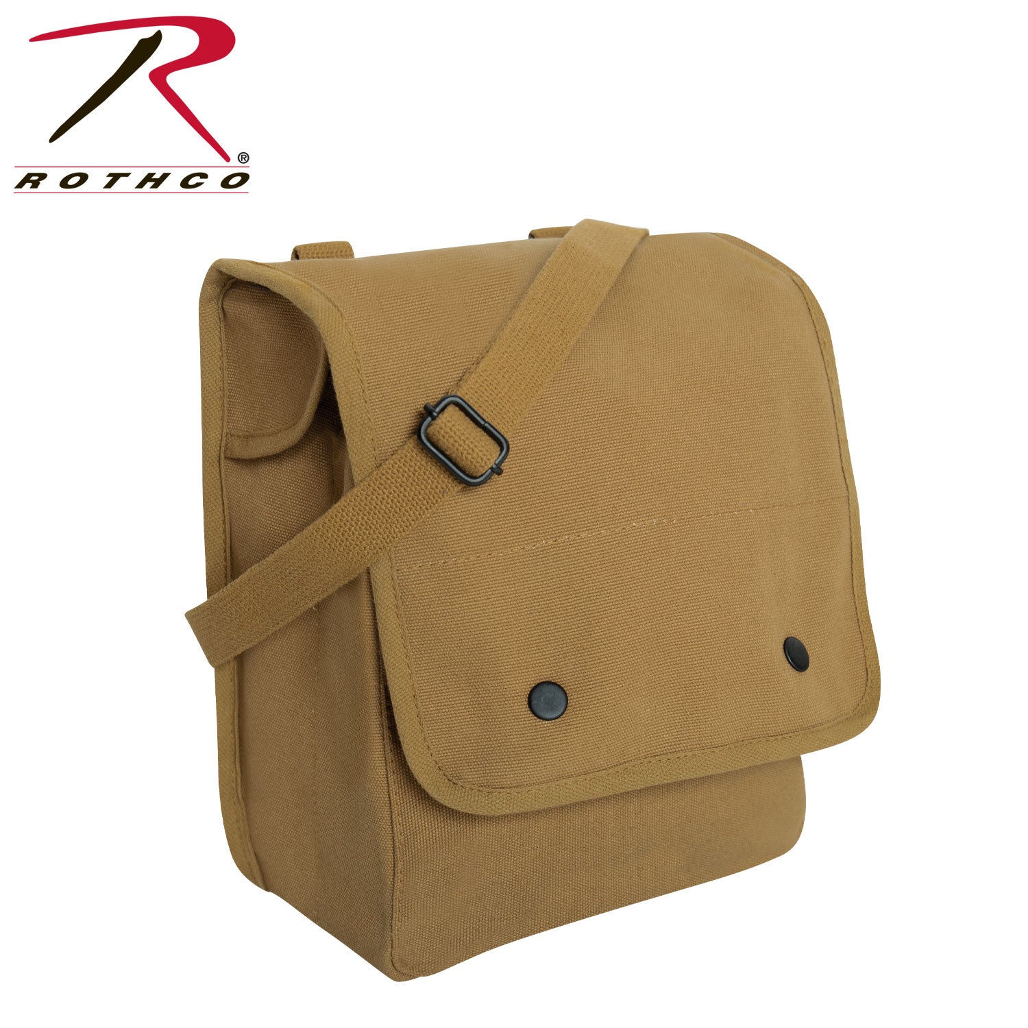 Rothco Canvas Map Case Shoulder Bag Coyote Brown - Durable Outdoor Travel Bag with Adjustable Strap