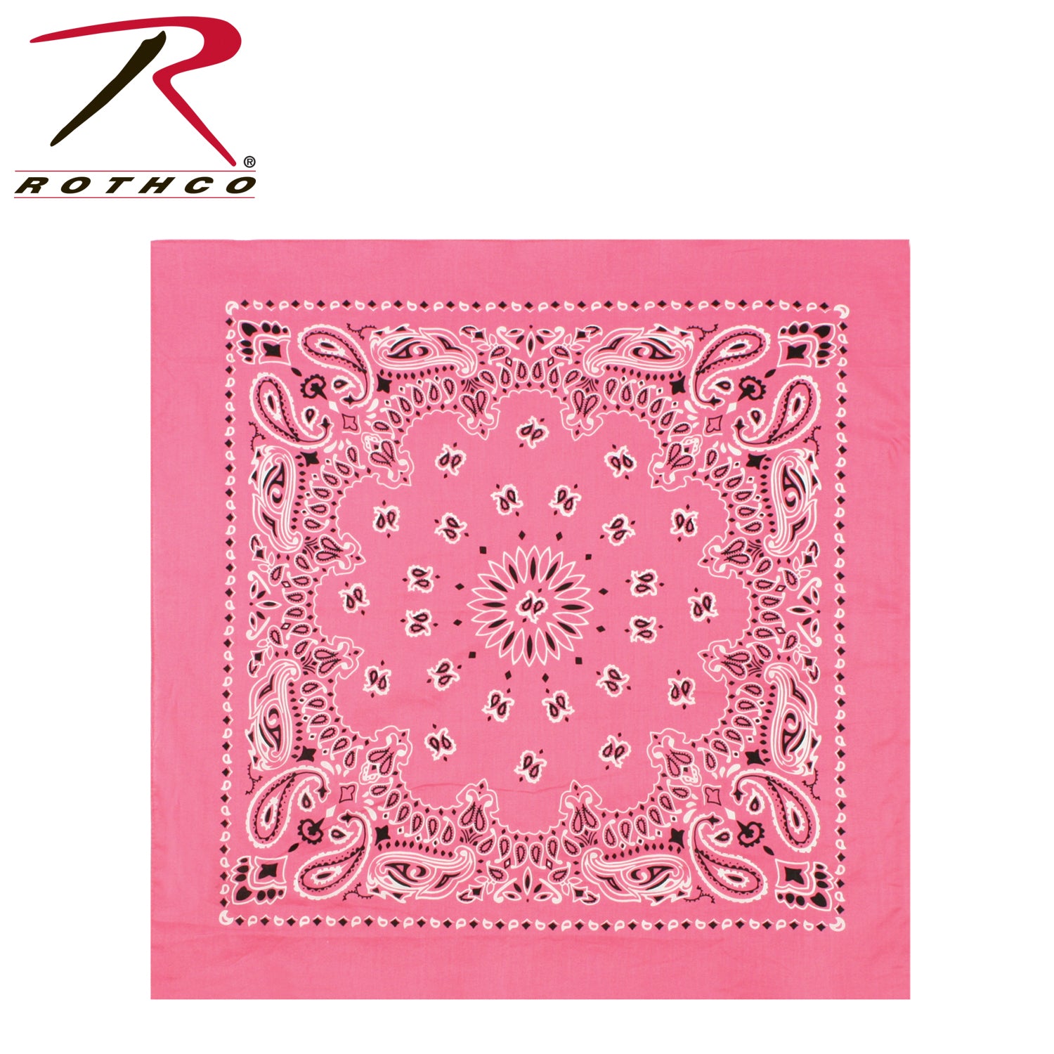 Rothco Trainmen Paisley Bandana – Extra-Large 27” x 27” Pink