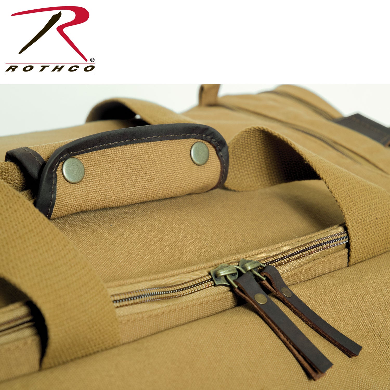 Rothco Canvas Long Weekend Bag Coyote Brown – Durable Travel Duffel with Multiple Pockets