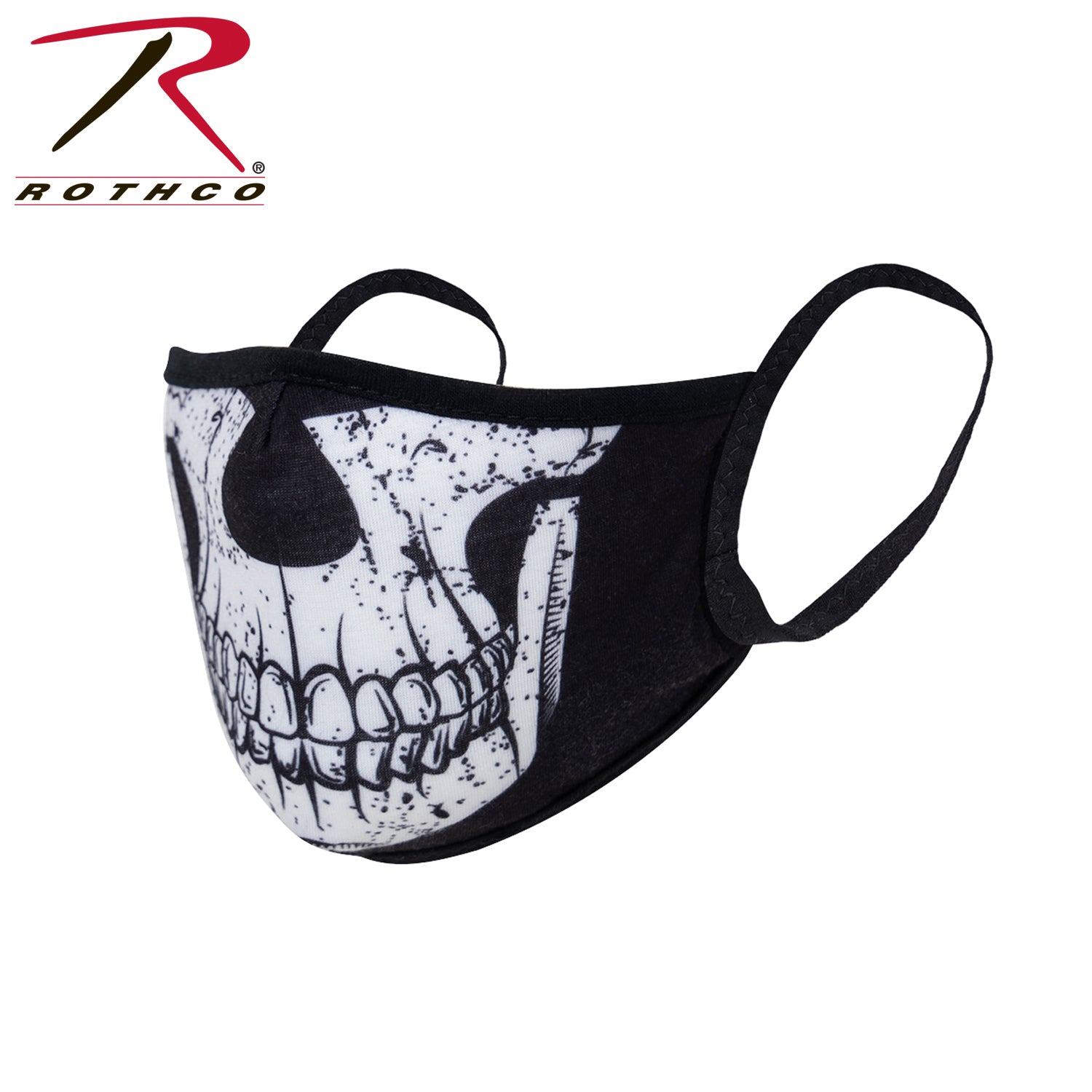Rothco Half Skull Reusable 3-Layer Polyester Face Mask Size Small/Medium