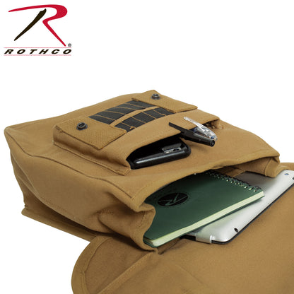 Rothco Canvas Map Case Shoulder Bag Coyote Brown - Durable Outdoor Travel Bag with Adjustable Strap
