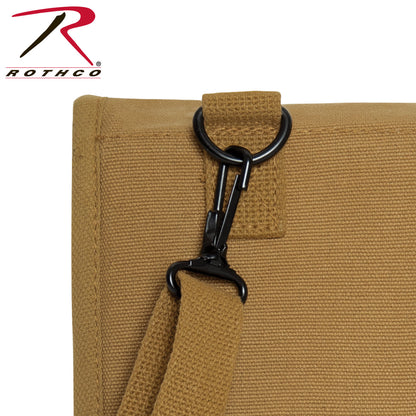 Rothco Canvas Map Case Shoulder Bag Coyote Brown - Durable Outdoor Travel Bag with Adjustable Strap
