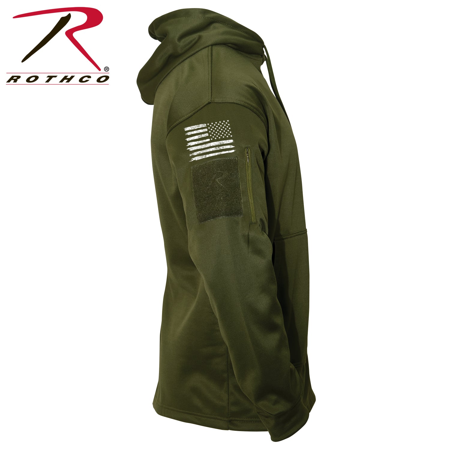 Rothco Concealed Carry U.S. Flag Hoodie Olive Drab Size XL