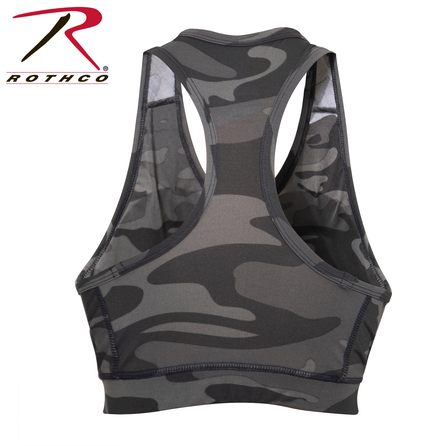 Rothco Poly/Spandex Camo Sports Bra Black Camo Size XL