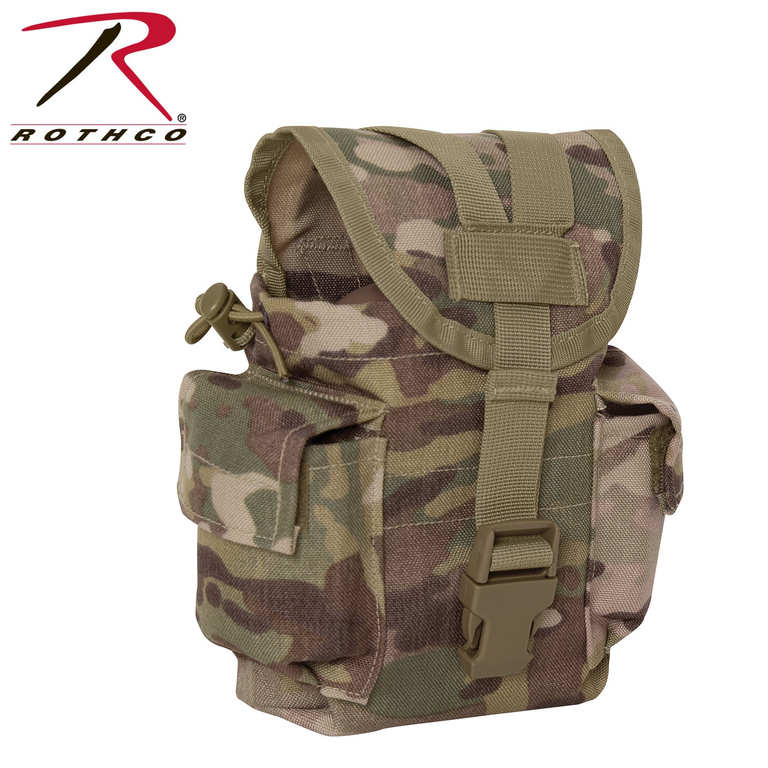 Rothco MOLLE II Canteen & Utility Pouch MultiCam - Durable Hydration and Accessory Storage
