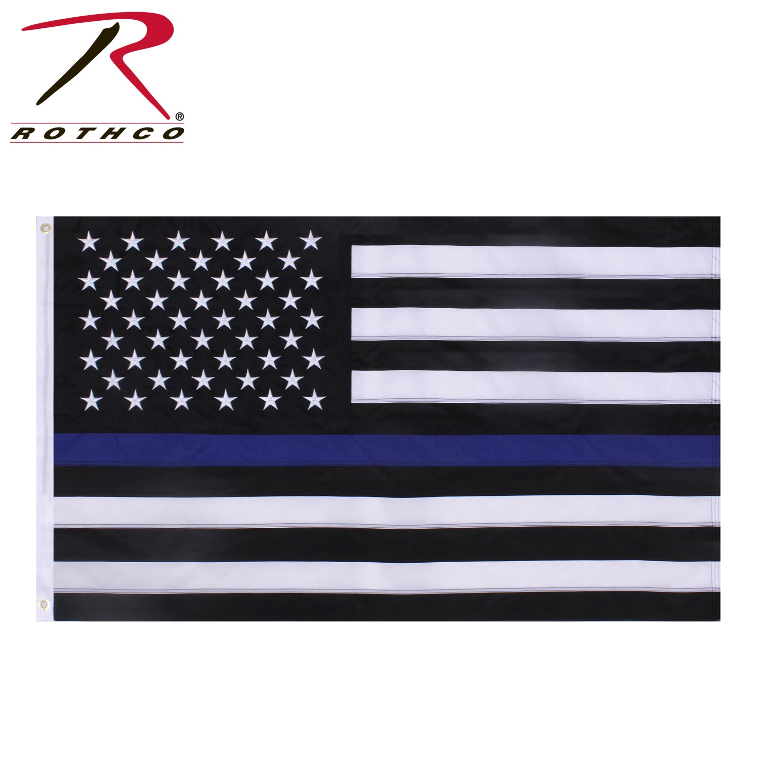 Rothco Deluxe Thin Blue Line Flag 5' x 8' – Durable Polyester American Flag Supporting Law Enforcement