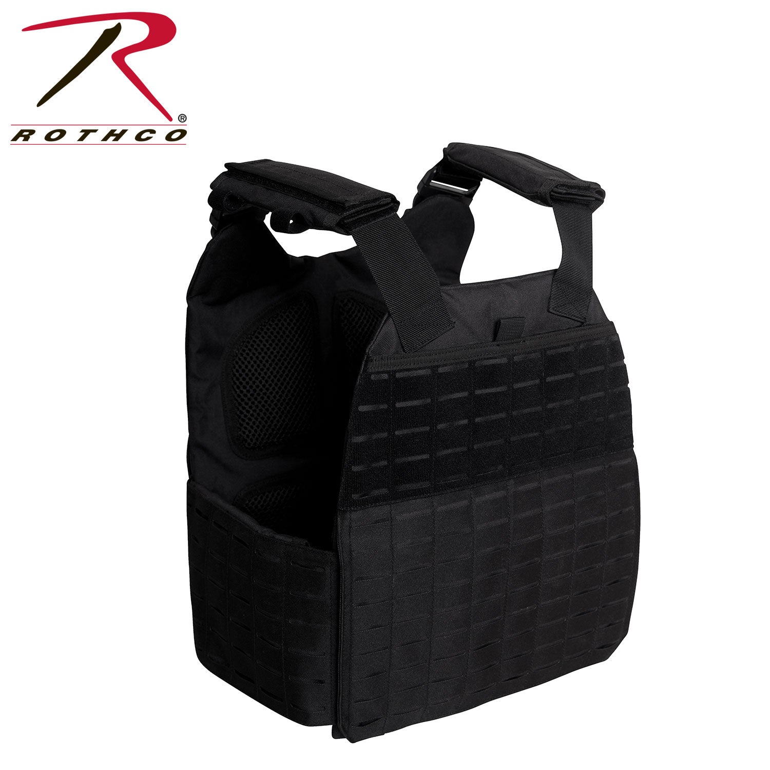 Rothco Laser Cut MOLLE Plate Carrier Vest Black 2XL / 3XL