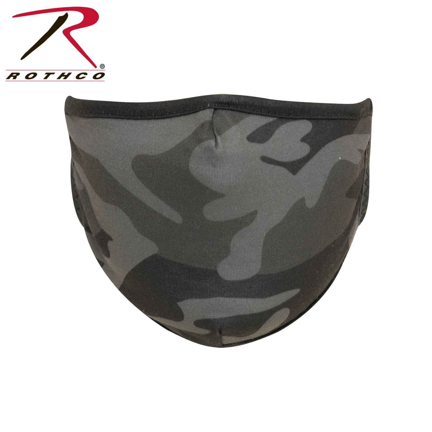 Rothco Camo 3-Layer Polyester Face Mask Black Camo Size S / M