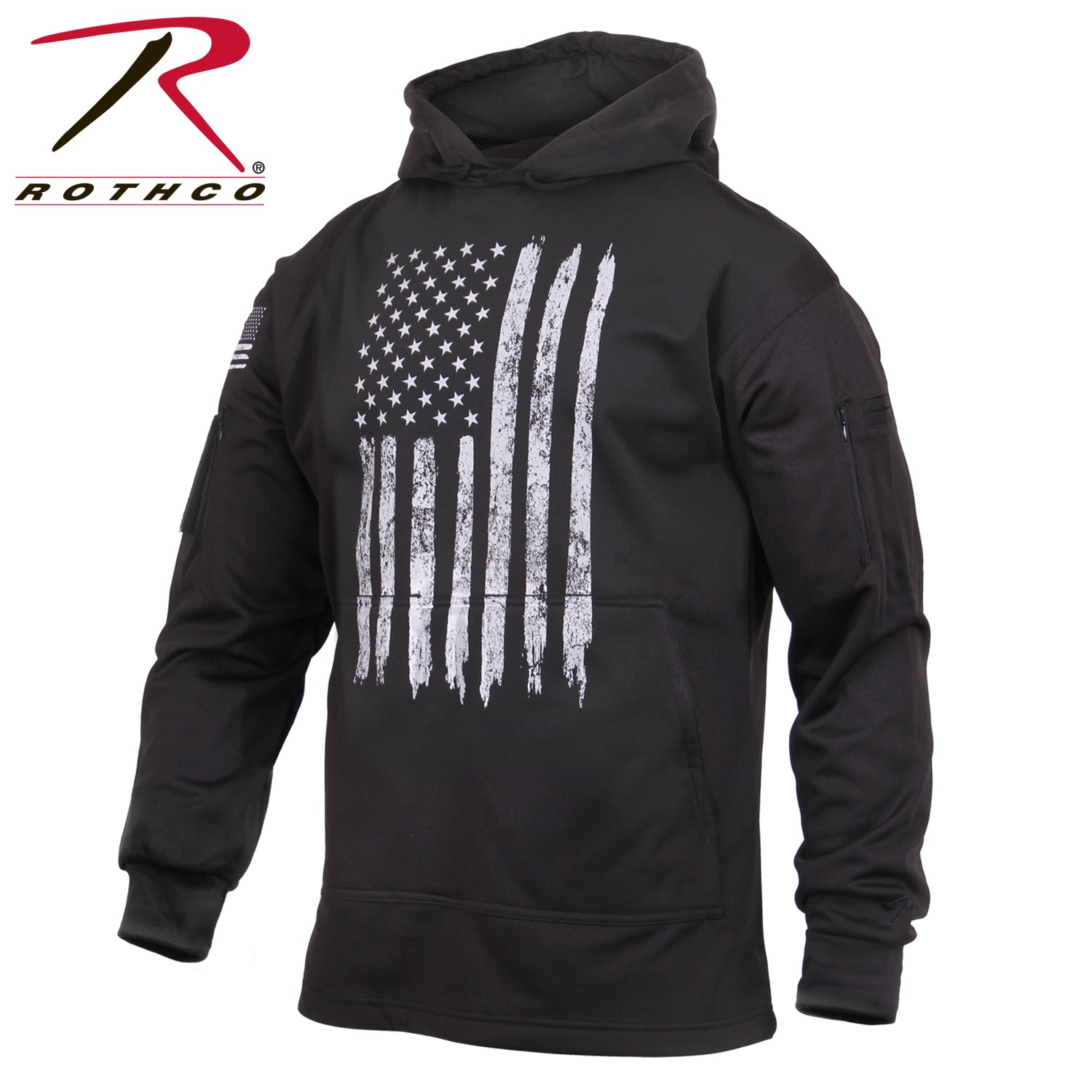 Rothco Concealed Carry U.S. Flag Hoodie Black Size 4XL