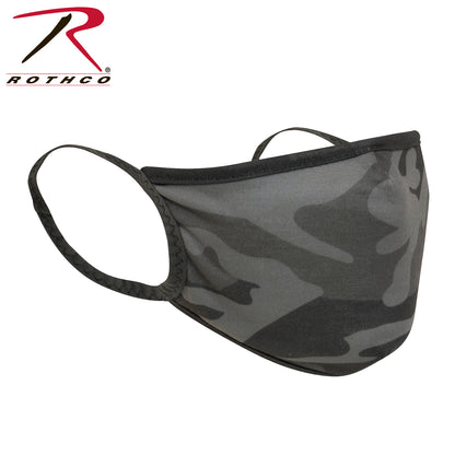 Rothco Camo 3-Layer Polyester Face Mask Black Camo Size S / M