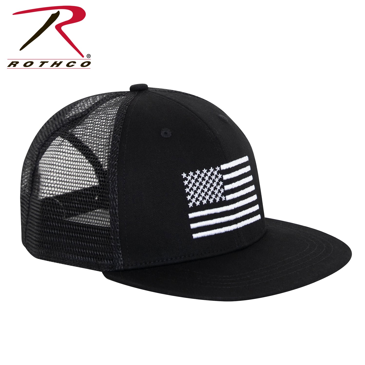 Rothco US Flag Trucker Cap - Adjustable Mesh Back Cap with Cotton Front Panel