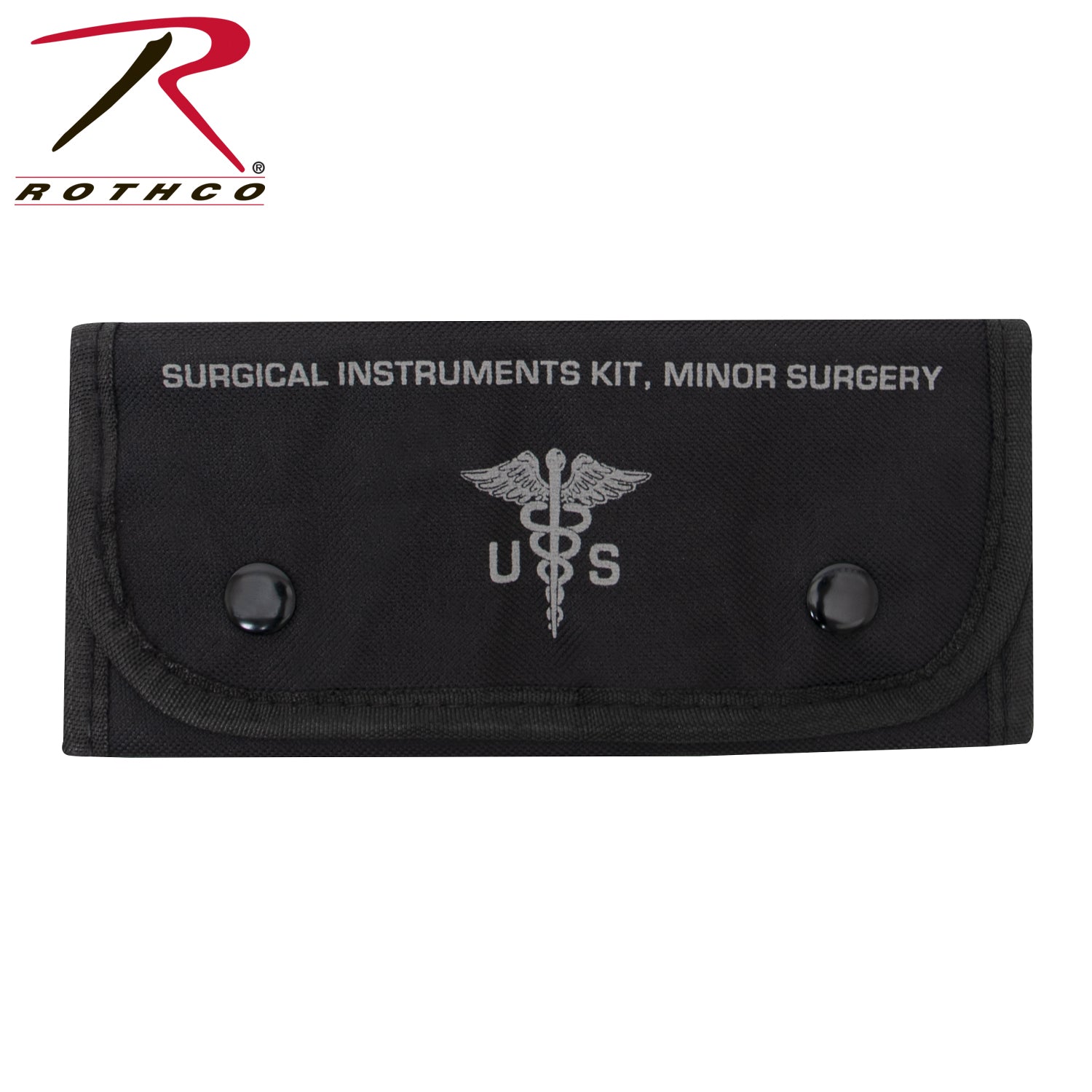 Rothco Surgical Kit Black - Compact Emergency First Aid Kit with Stainless Steel Tools