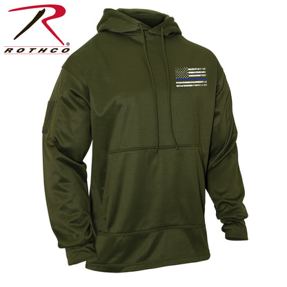 Rothco Concealed Carry Thin Blue Line Hoodie Olive Drab 3XL – Discreet Carry and All-Day Comfort