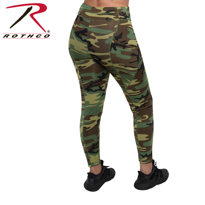 Rothco Women's Workout Performance Leggings with Pockets – Woodland Camo, Size 2XL
