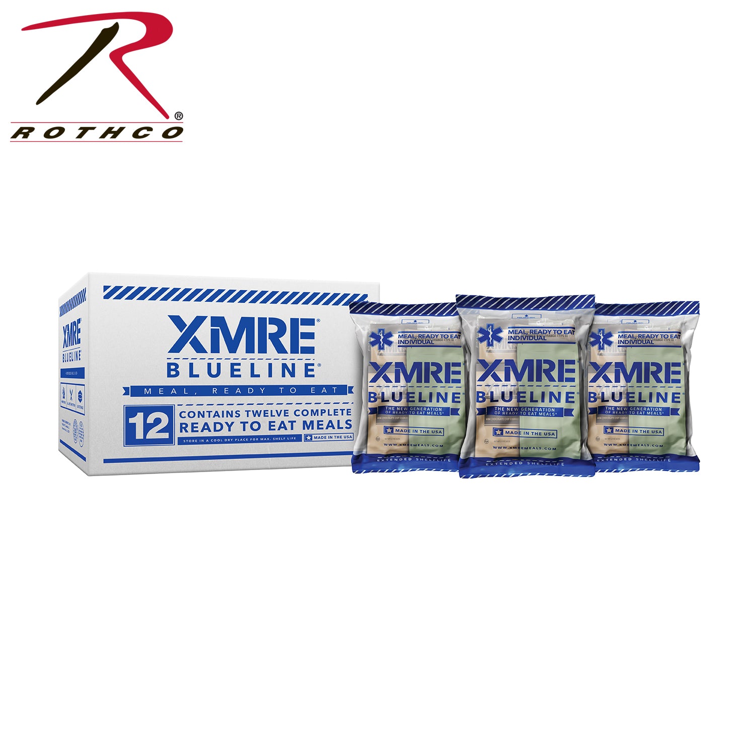 XMRE Blue Line Meals 12 Pack - High-Calorie Shelf Stable Food for Emergency Preparedness