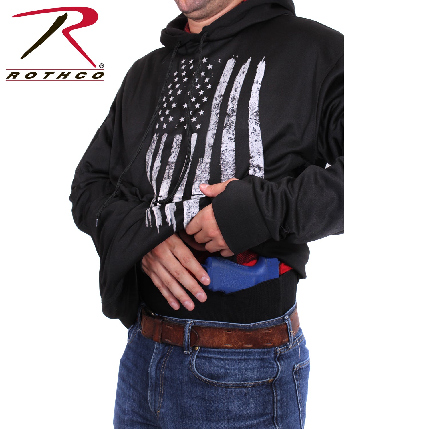 Rothco Concealed Carry U.S. Flag Hoodie Black Size 4XL