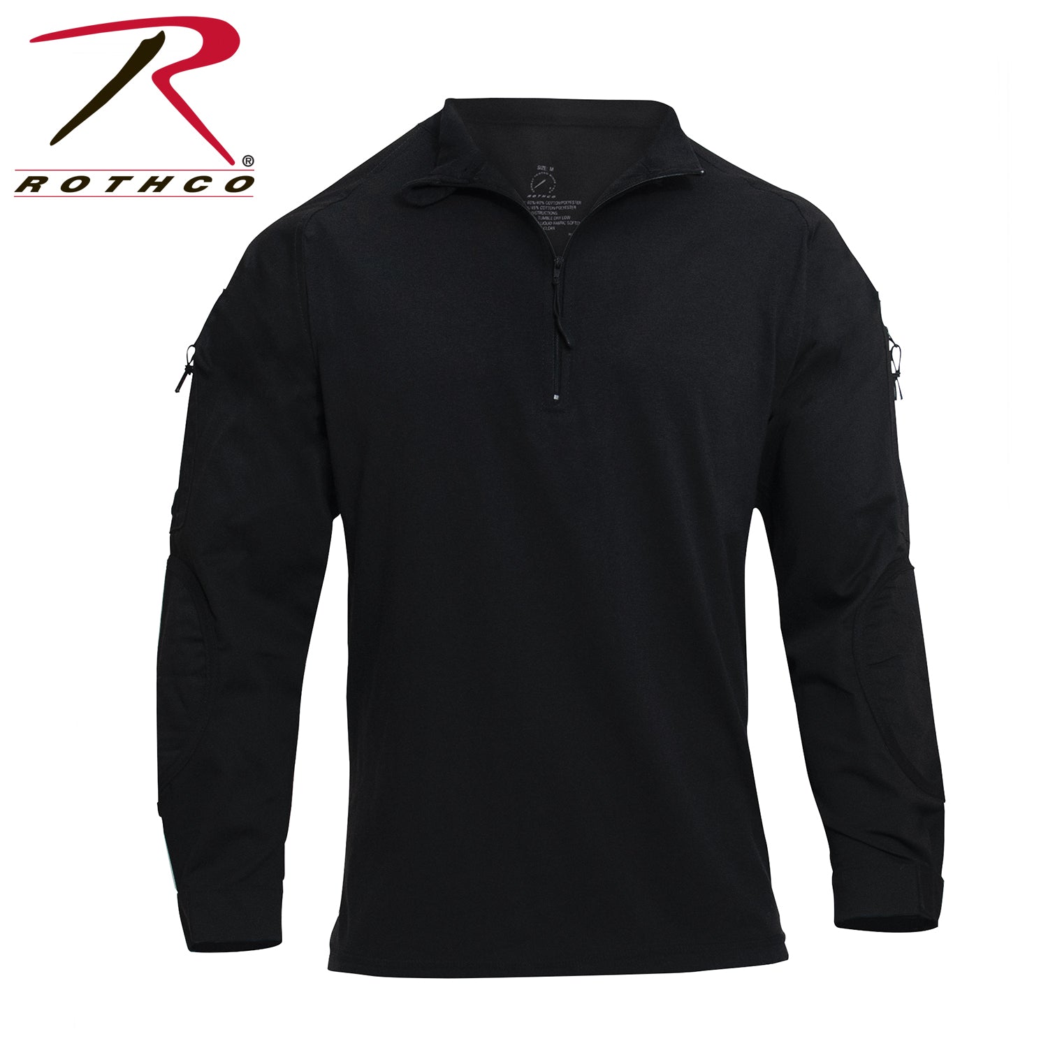Rothco 1/4 Zip Tactical Airsoft Combat Shirt - Black, Size Medium