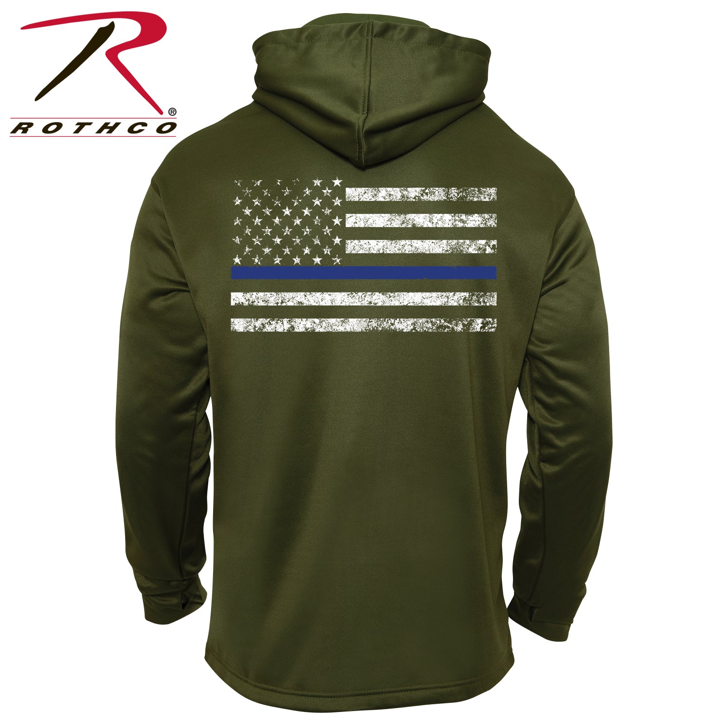 Rothco Concealed Carry Thin Blue Line Hoodie Olive Drab 3XL – Discreet Carry and All-Day Comfort