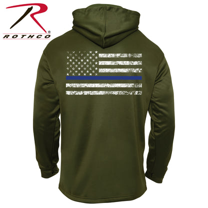 Rothco Concealed Carry Thin Blue Line Hoodie Olive Drab 3XL – Discreet Carry and All-Day Comfort