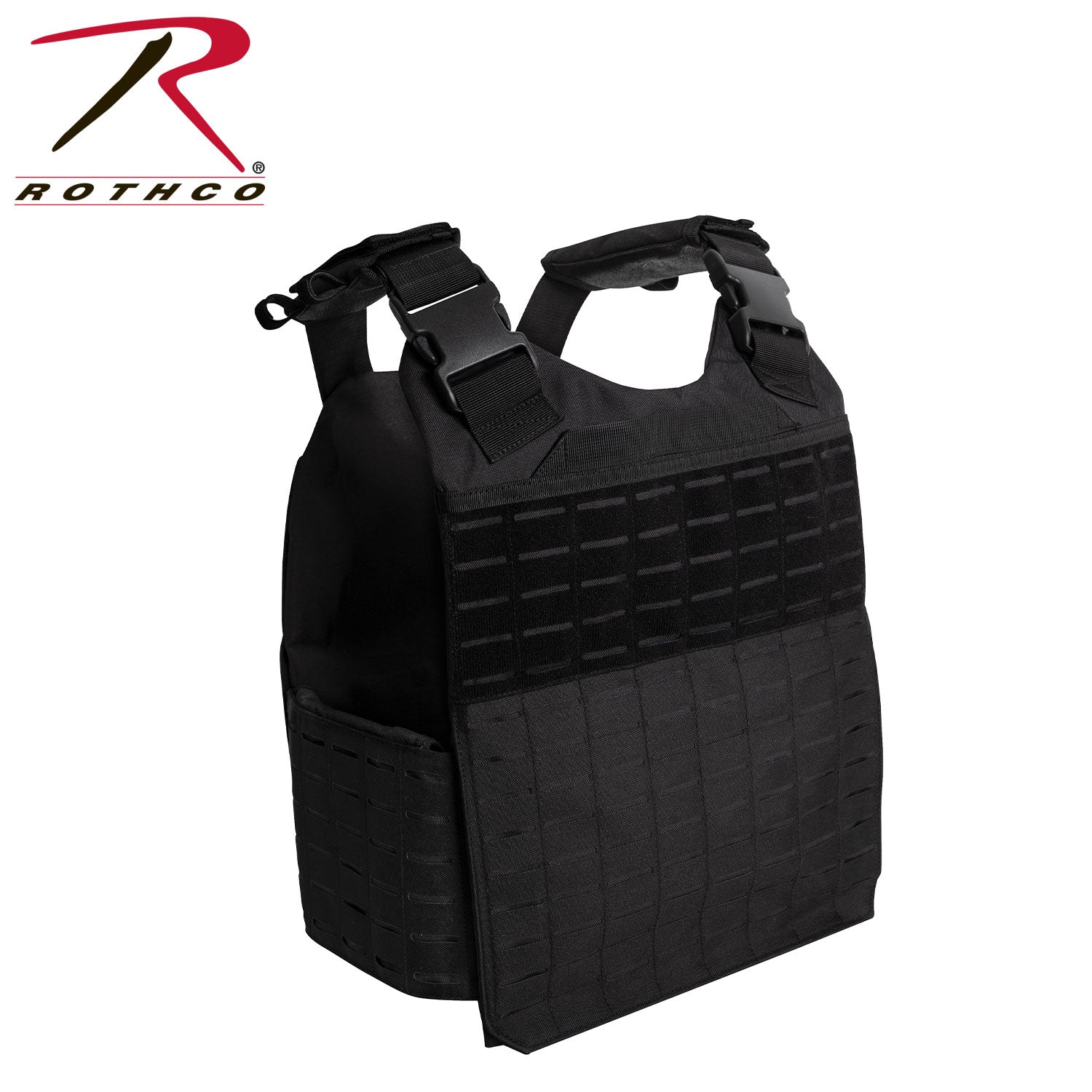 Rothco Laser Cut MOLLE Plate Carrier Vest Black 2XL / 3XL