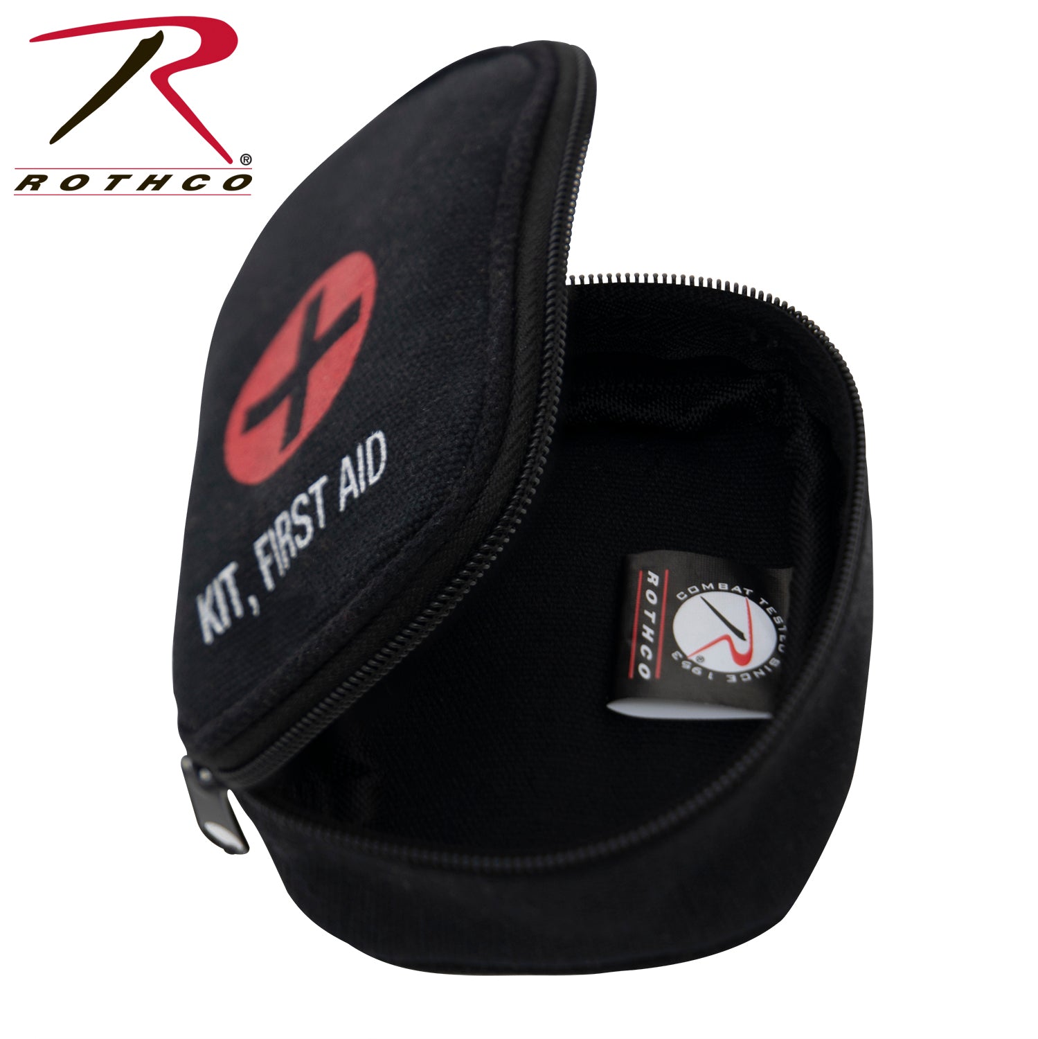 Rothco Zipper First Aid Kit Black – Compact Emergency Medical Supplies with Belt Loop Attachment