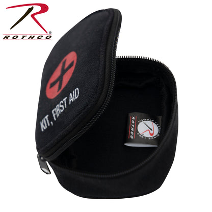 Rothco Zipper First Aid Kit Black – Compact Emergency Medical Supplies with Belt Loop Attachment