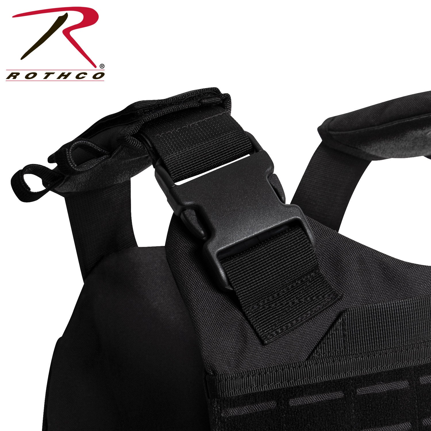 Rothco Laser Cut MOLLE Plate Carrier Vest Black 2XL / 3XL