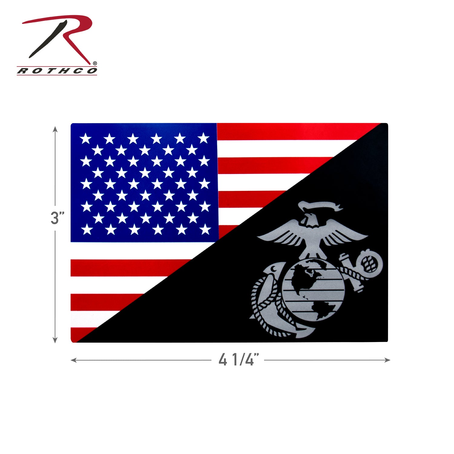 Rothco USMC Eagle, Globe and Anchor Flag Decal - 3 x 4.25 Inches