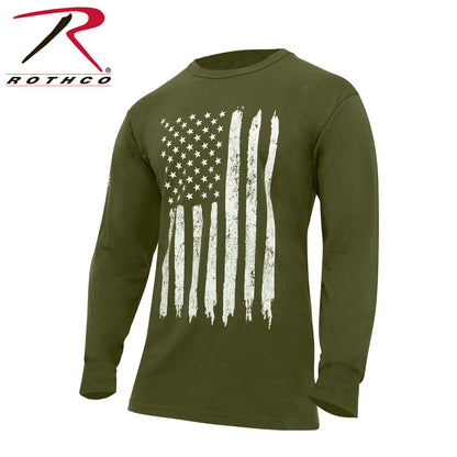 Rothco US Flag Long Sleeve T-Shirt Olive Drab 3XL – American Flag Graphic Tee for Men