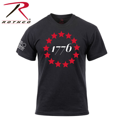 Rothco 1776 T-Shirt - Black Size XL with Patriotic Design