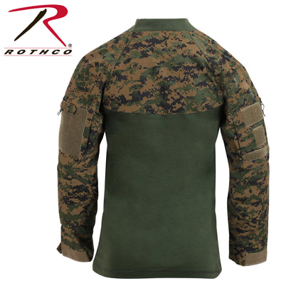 Rothco 1/4 Zip Tactical Airsoft Combat Shirt in Woodland Digital Camo – Size Medium