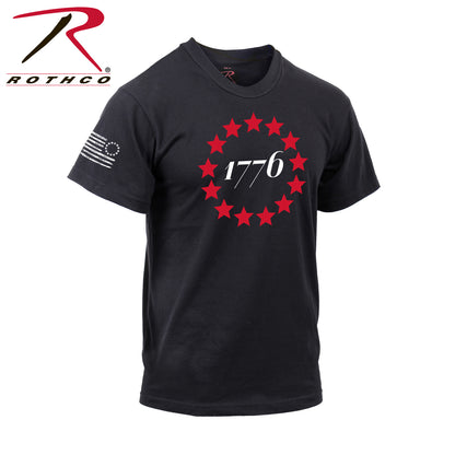 Rothco 1776 T-Shirt - Black Size XL with Patriotic Design
