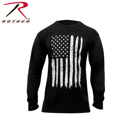 Rothco US Flag Long Sleeve T-Shirt in Black, Size M