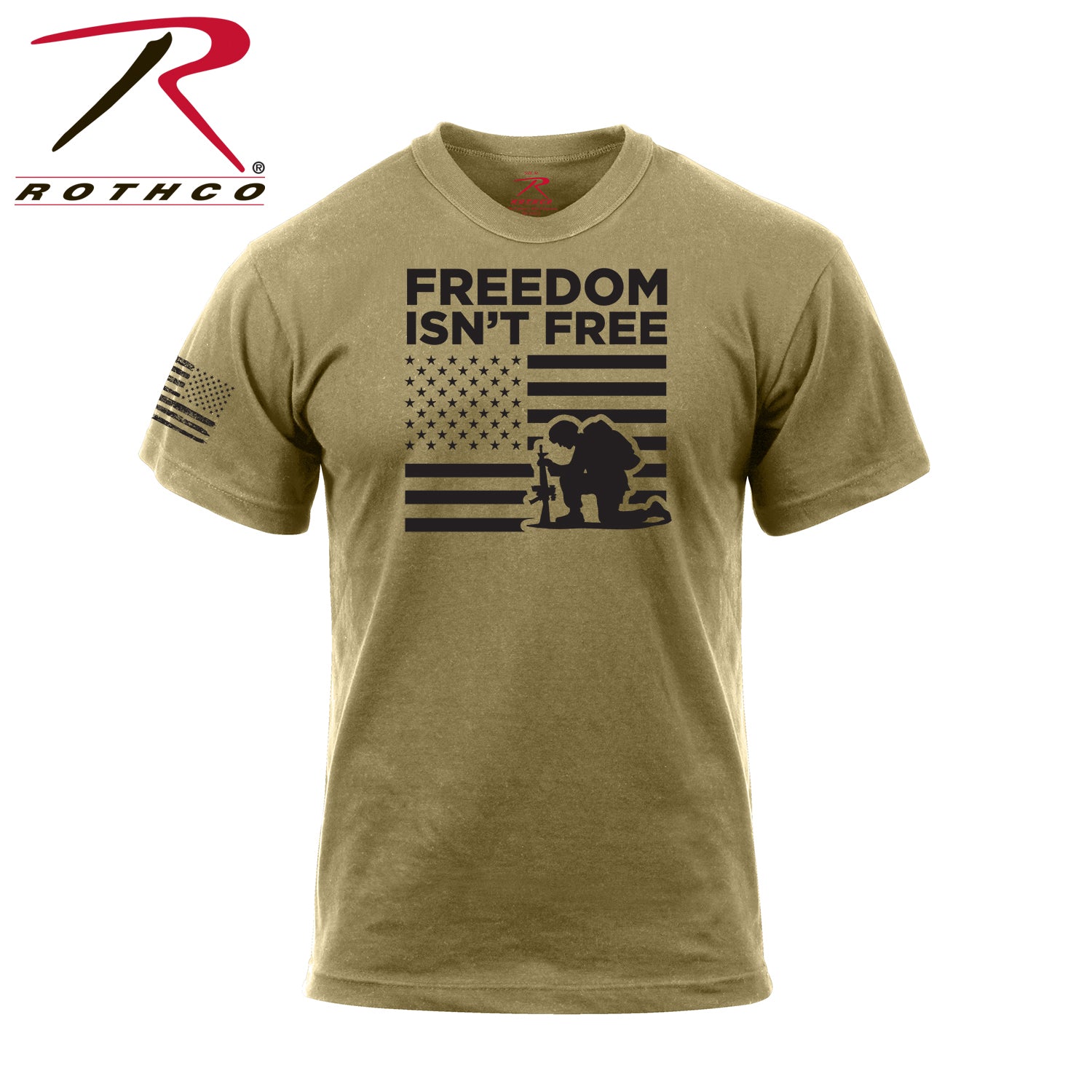 Rothco Freedom Isn't Free T-Shirt in Coyote Brown, Size Large